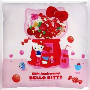 Sanrio 50th Anniversary Hello Kitty pillow (Japan exclusive) pink, new, unopened